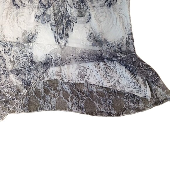 Vintage Dressbarn Lace Jem Sheer Layered Large Gothic Y2K Rocker Biker Tee - Picture 14 of 14